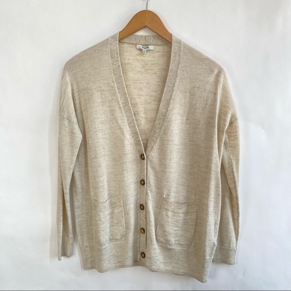 Madewell Sweaters - Madewell Tan Button Down Lightweight Cardigan
